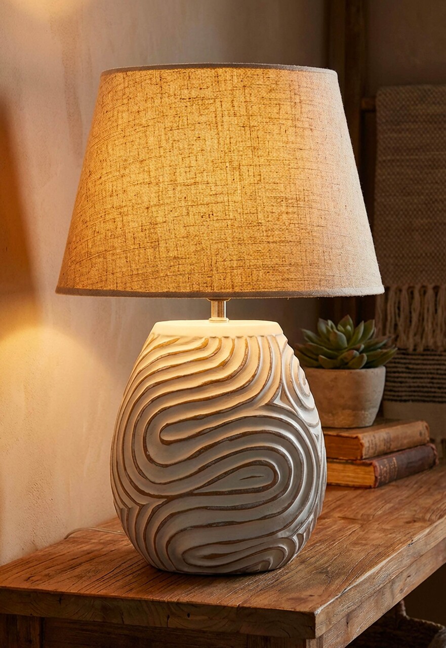 Lampa de masa, Mauro Ferretti, Oblix, 35x55 cm, polirasina/fier/textil, multicolor - imagine 7
